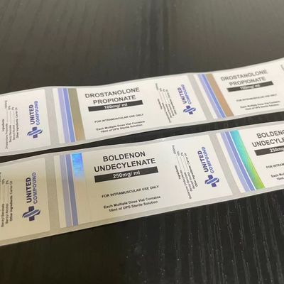 ISO9001 PMS χρωματίζει τις ετικέτες μπουκαλιών μήκους 30ml 26mm με την ασημένια εκτύπωση φύλλων αλουμινίου