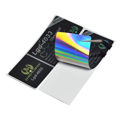 SGS ετικετών φιαλιδίων φαρμακείων cOem μαύρη 3x6.8cm ολογραφική βινυλίου πιστοποίηση