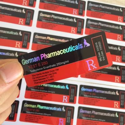 Αδιάβροχες 10ml λέιζερ ετικέτες μπουκαλιών εγγράφου, ετικέτες αυτοκόλλητων ετικεττών μπουκαλιών 60mm ευρείες