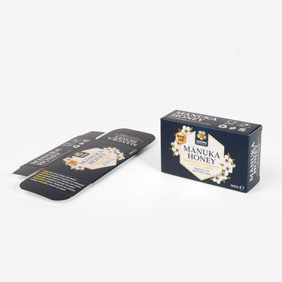 Μαύρο ανακυκλωμένο κιβώτιο εγγράφου 300gsm καλλυντικό με τη UV εκτύπωση σημείων